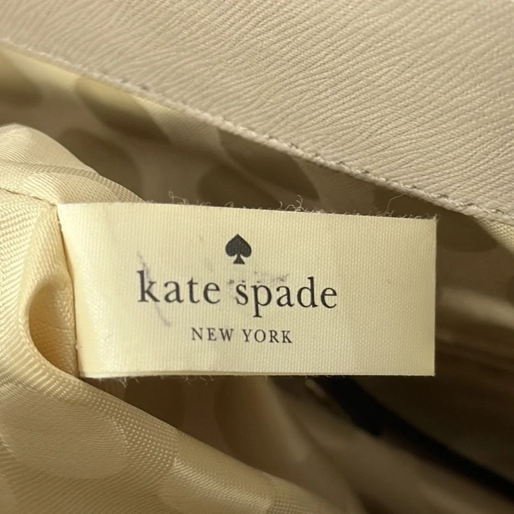 Kate Spade Tan/Black Saffiano Leather Tote Shoulder Handbag Purse 16' x 13